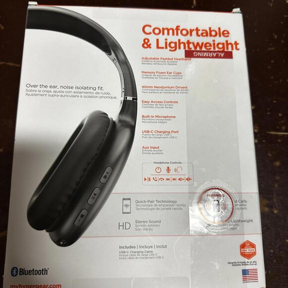 HyperGear Vibe Over-Ear Wireless Bluetooth Headphones BRAND NEW NIB - Picture 2 of 2